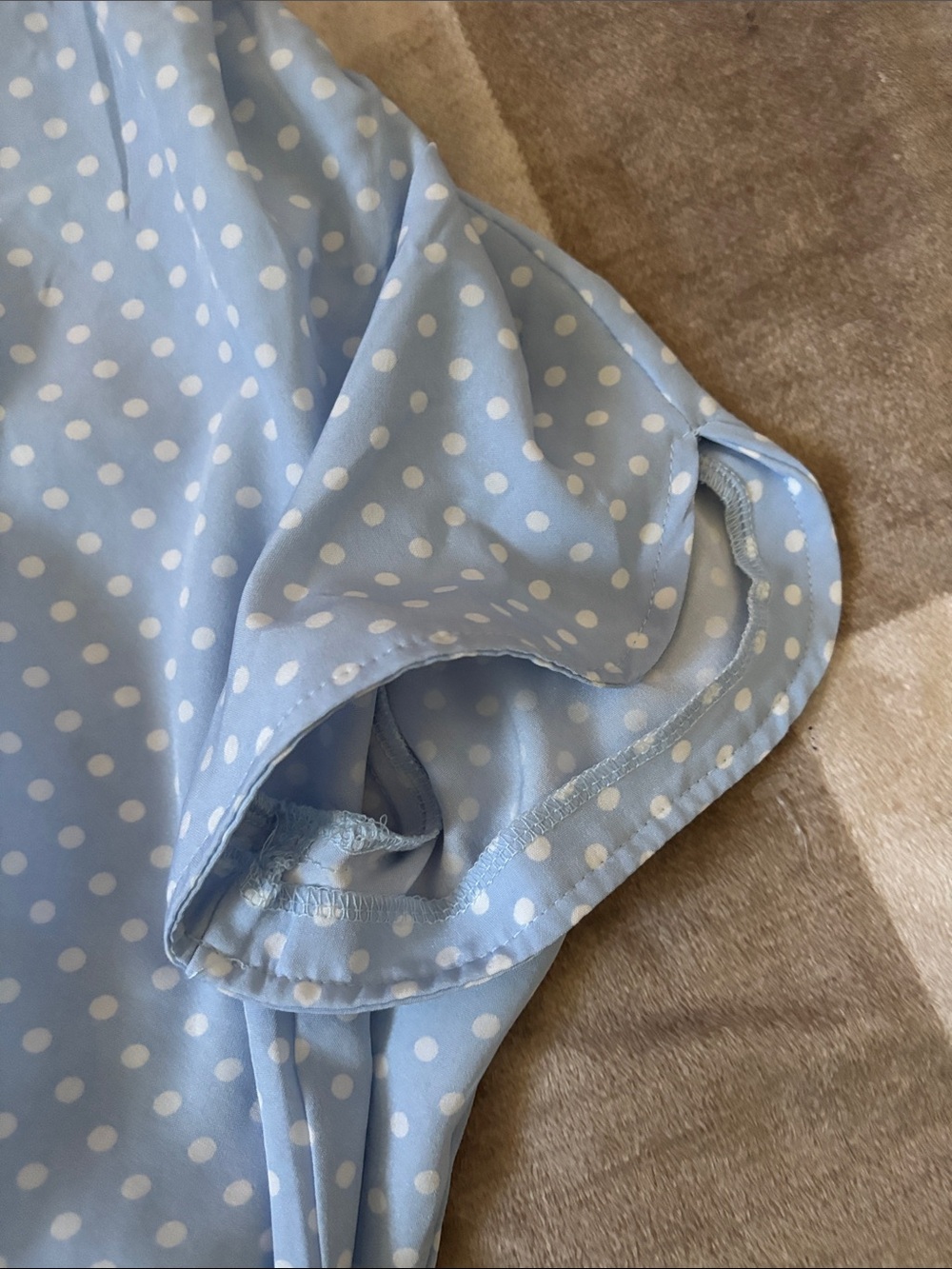 Blue Polka Dot Blouse and Light Denim Joggers Set - Picture 7 of 10